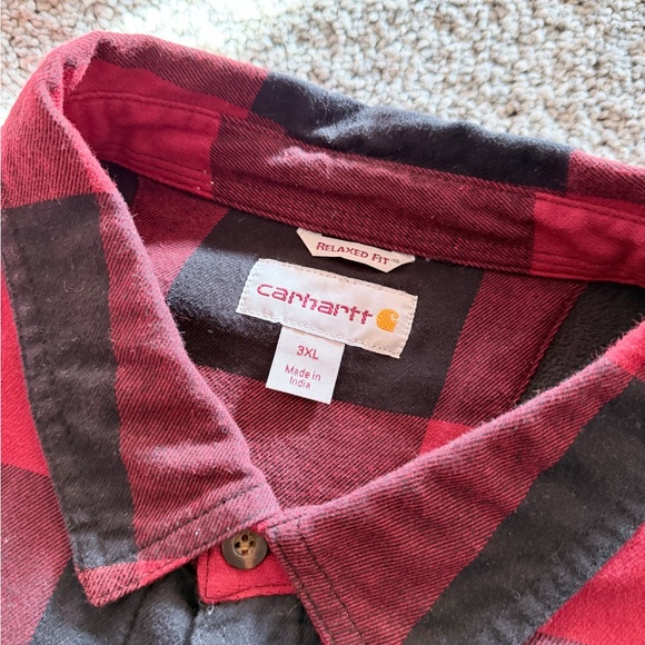 3XL Carhartt Fleece lined flannel red - Picture 2 of 3